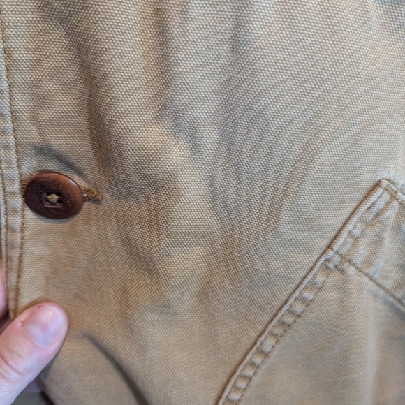 L.L. Bean Tan Field Jacket with Green Trim - Picture 5 of 8